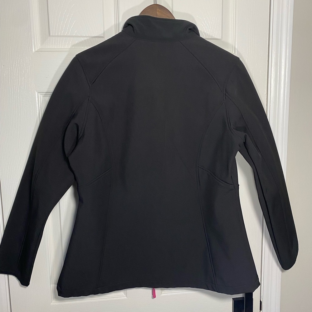 Reebok Women’s Softshell Jacket L Black Pink Full Zip Athletic Running Coat - Picture 9 of 11